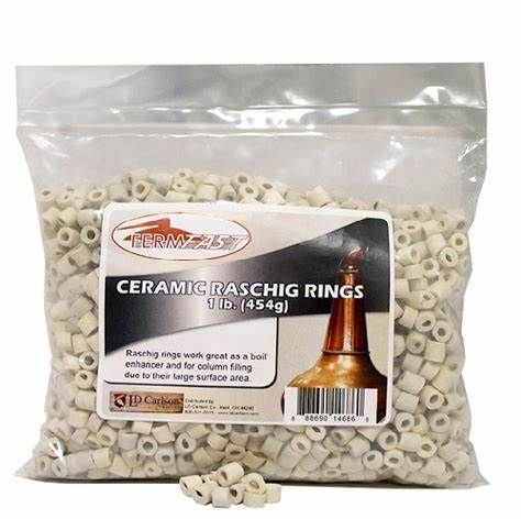 Ceramic Raschig Rings - 1lb