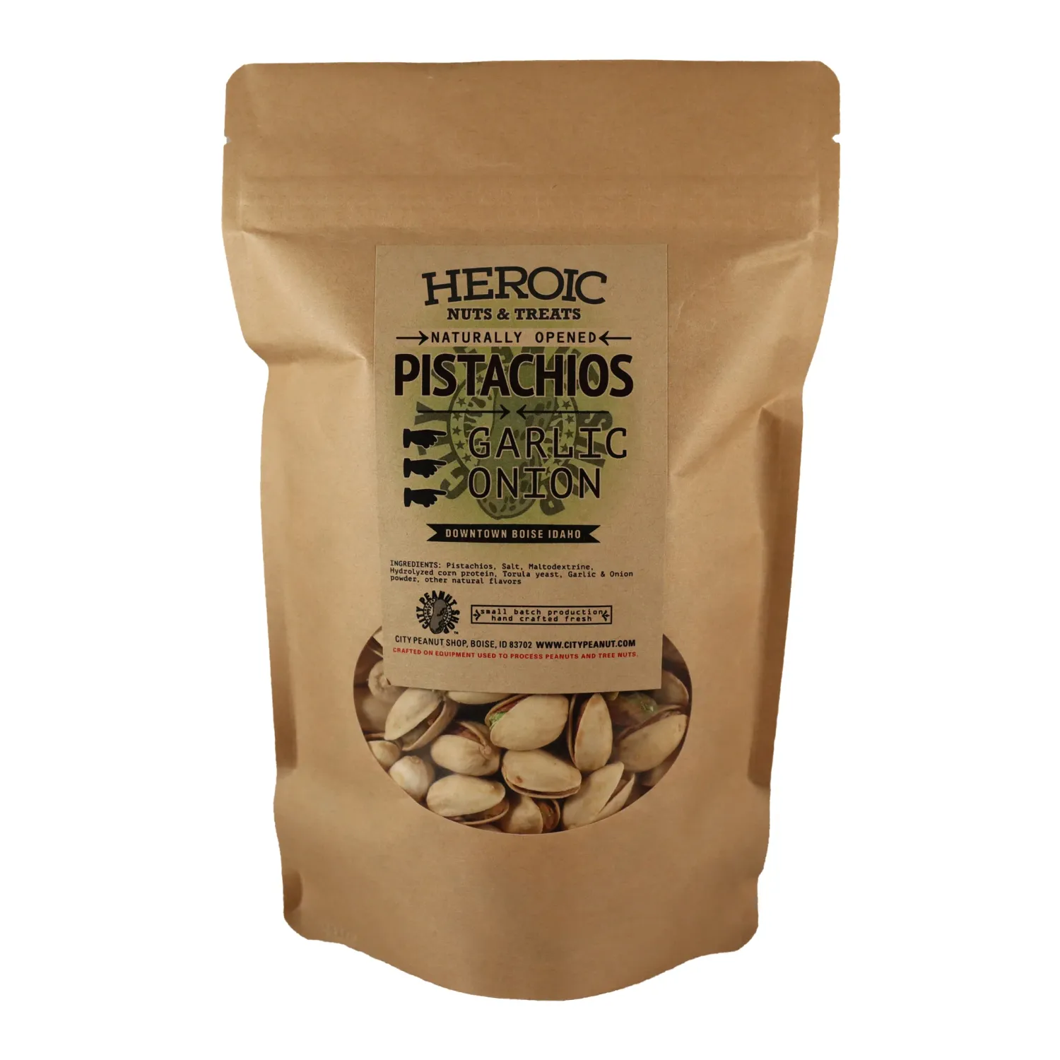 City Peanut Garlic Onion Pistachios .25lb