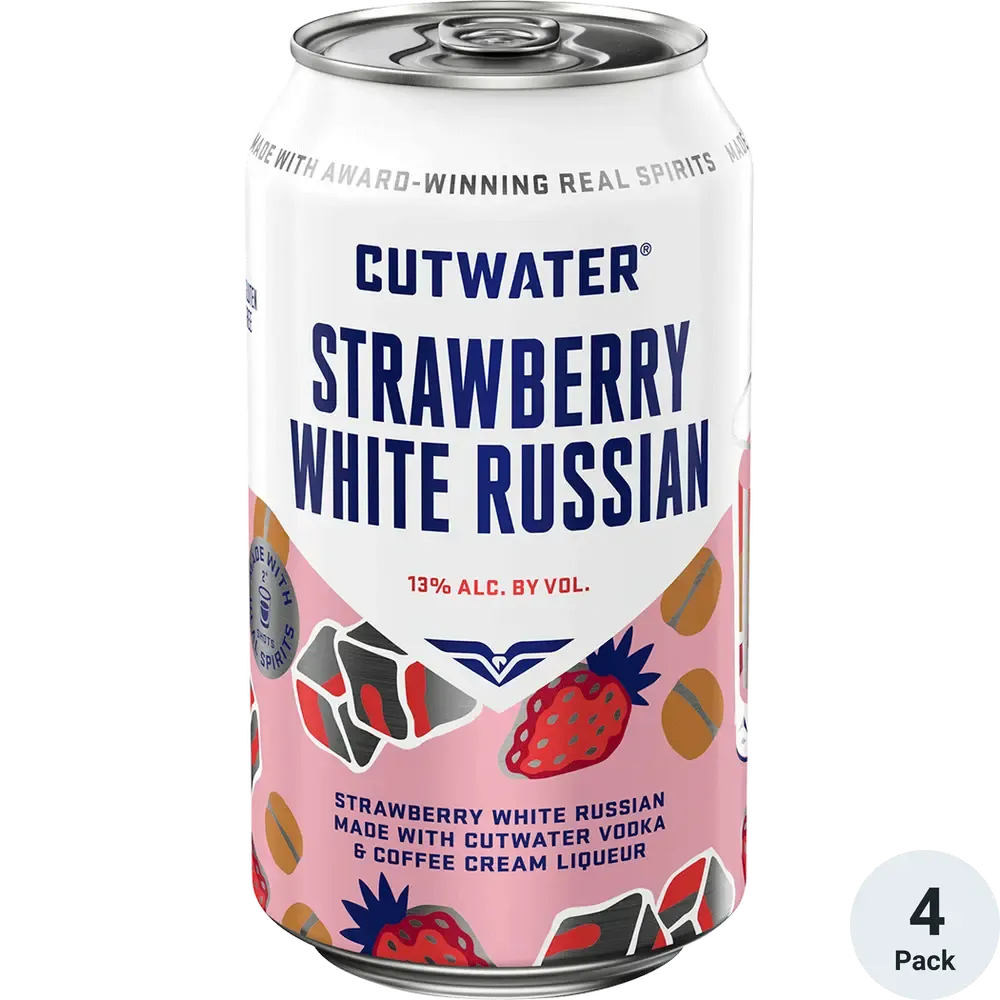 Cutwater Strawberry White Russian 4pk cans single