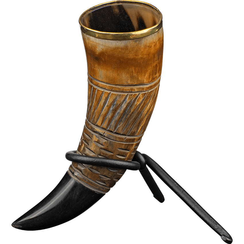 Drinking Horn with Spiral Carving