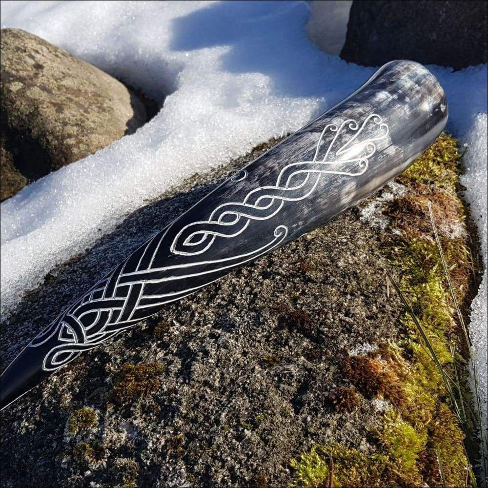 Drinking Horn with Celtic Carving