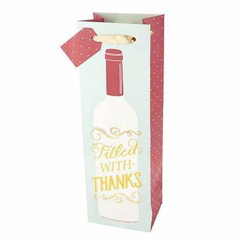 Filled With Thanks Wine Gift Bag