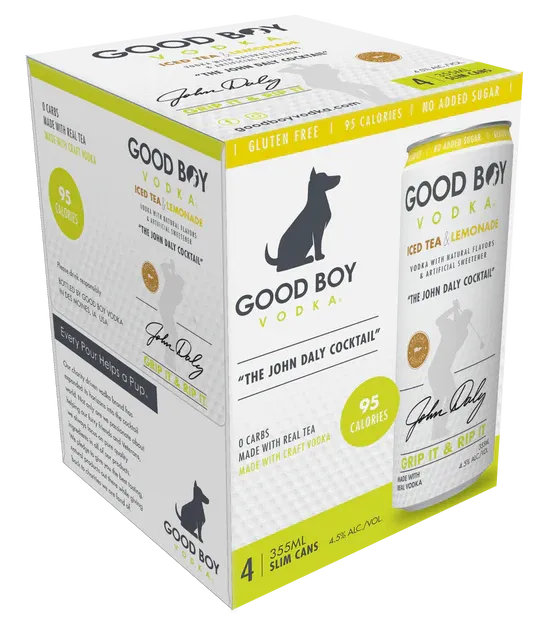 Good Boy Vodka Iced Tea &amp; Lemonade &quot;The John Daly&quot; Cocktail 4pk cans