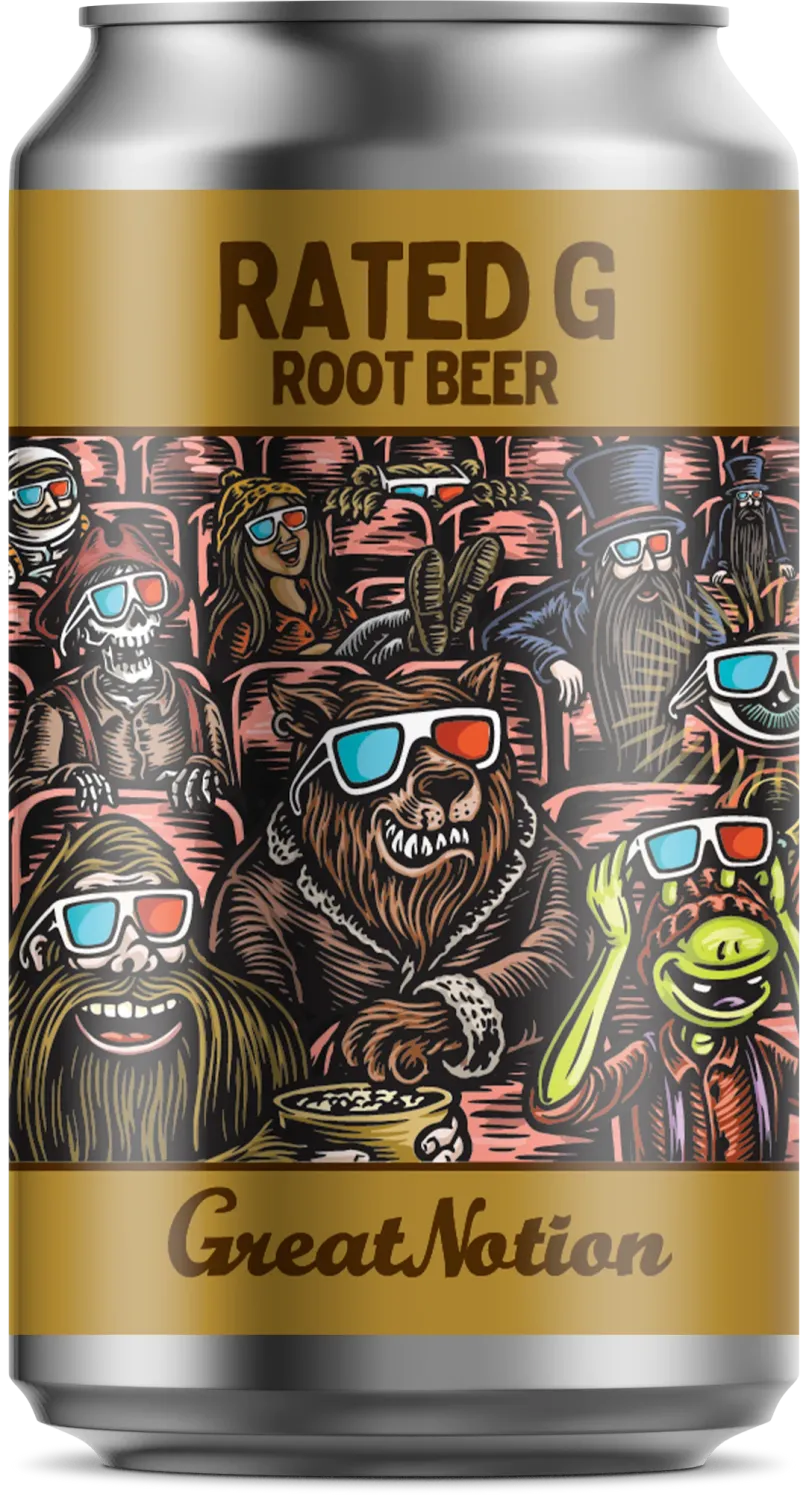Great Notion Rated &#39;G&#39; Root Beer Soda 6pk cans single