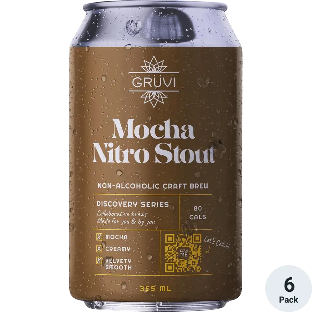 Gruvi Mocha Nitro Stout NA 6pk cans single