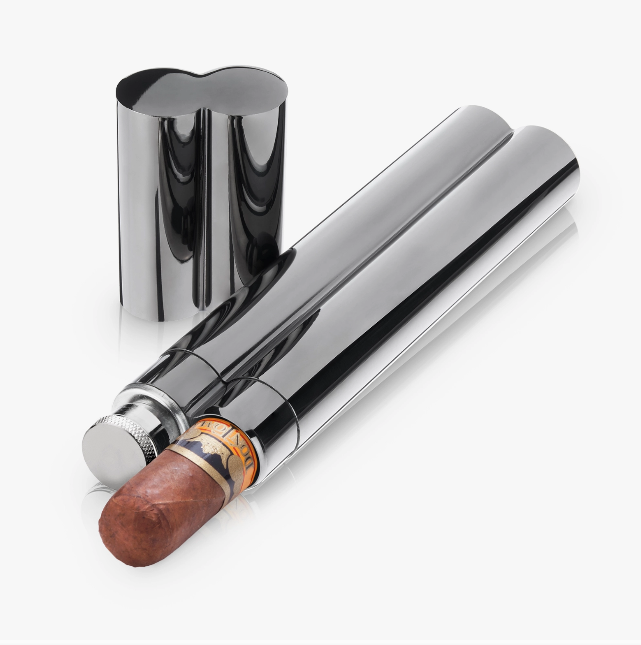 Gunmetal Cigar Holder &amp; Flask