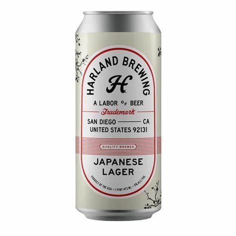 Harland Brewing Japanese Lager 4pk 16oz cans single