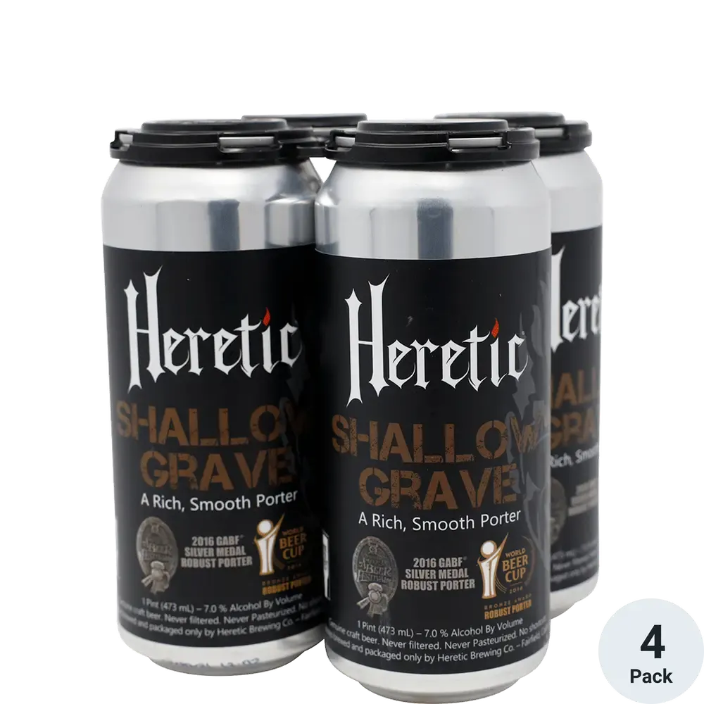 Heretic Shallow Grave Porter  4pk cans