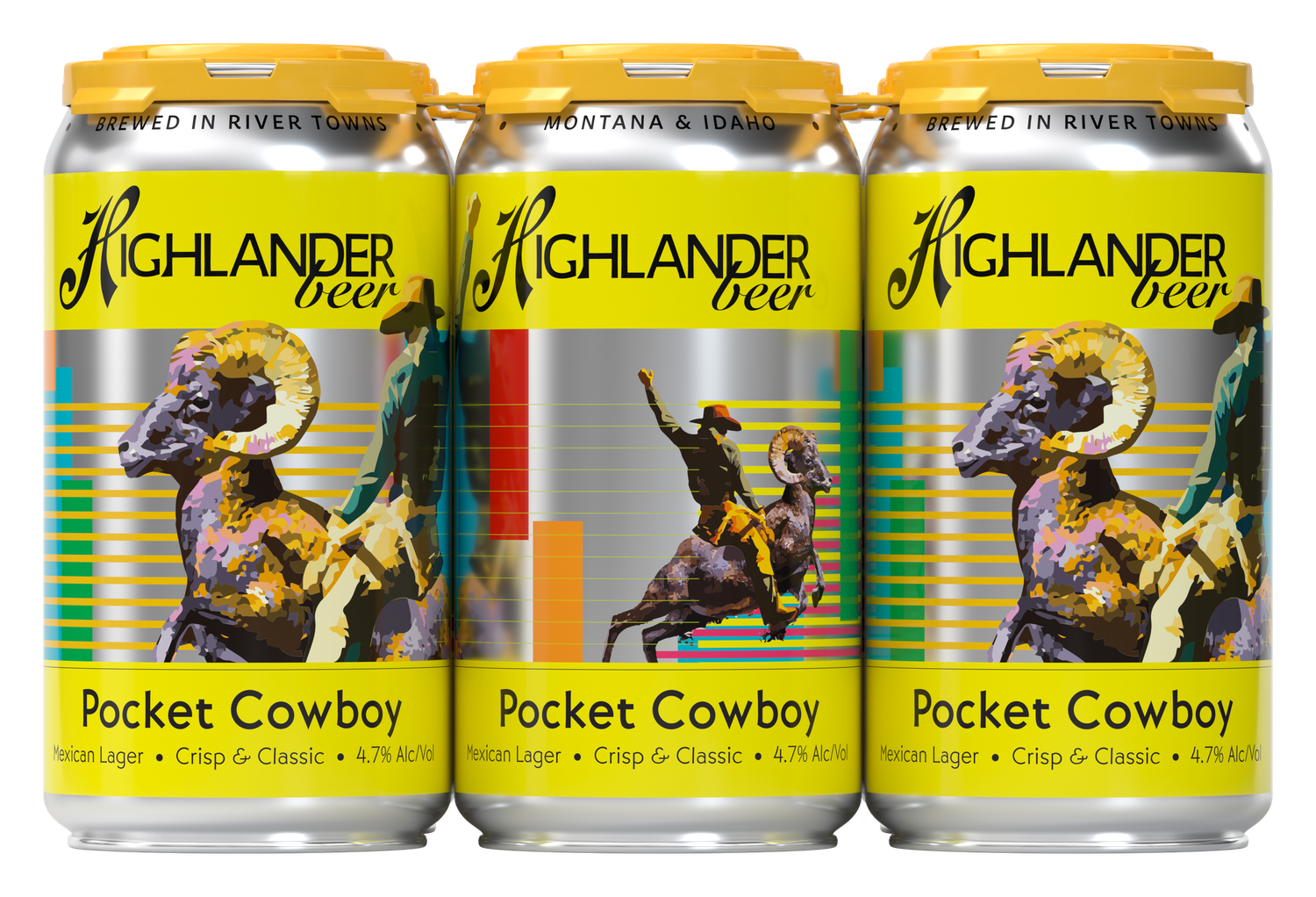 Highlander Beer Pocket Cowboy Mexican Lager 6pk cans