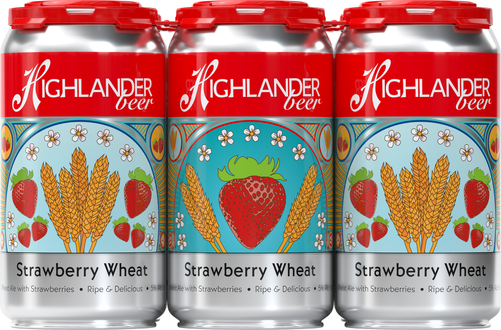 Highlander Beer Strawberry Wheat Ale 6pk cans