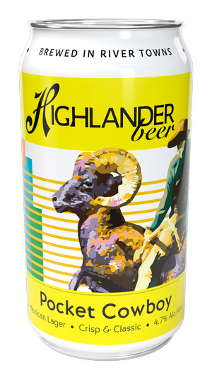 Highlander Beer Pocket Cowboy Mexican Lager 6pk cans single