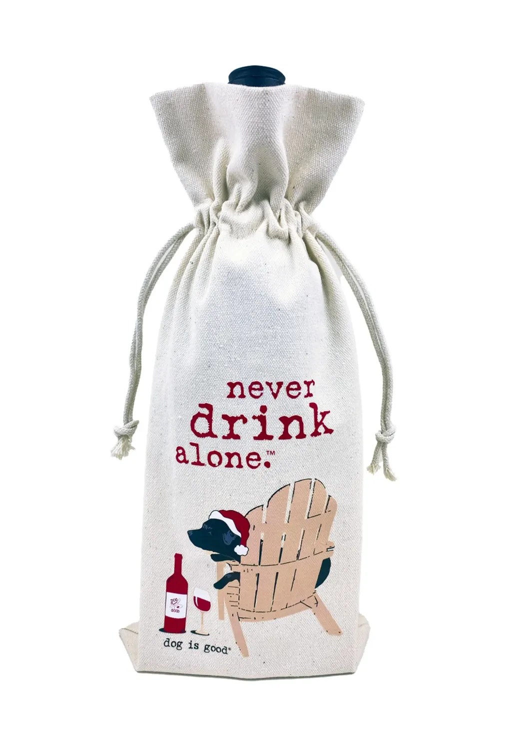 Holiday Dog Wine Gift Bag