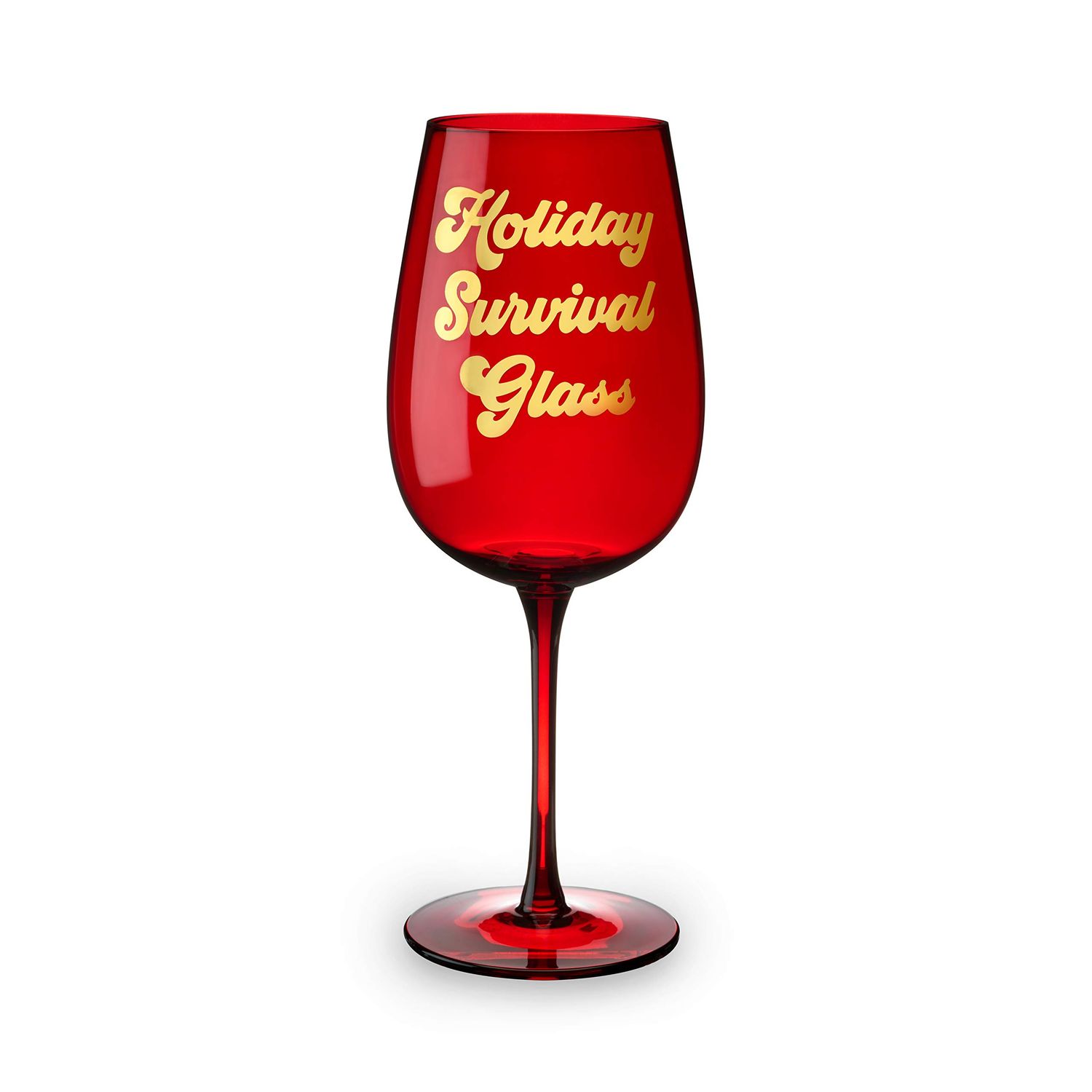 Holiday Survival Full Bottle Wine Glass