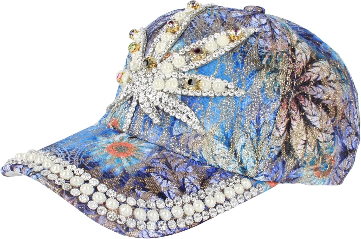 Lace Floral Hat with Bling Bling