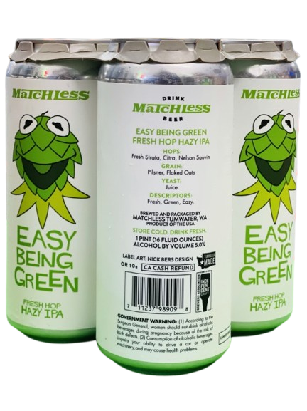 Matchless Easy Being Green Fresh Hop Hazy IPA 4pk 16oz cans