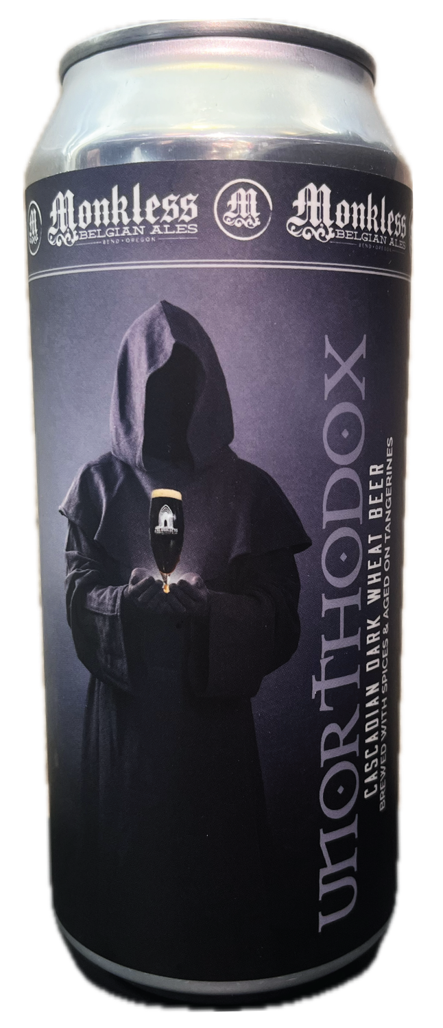 Monkless Unorthodox Cascadian Dark Wheat Beer 4pk cans single