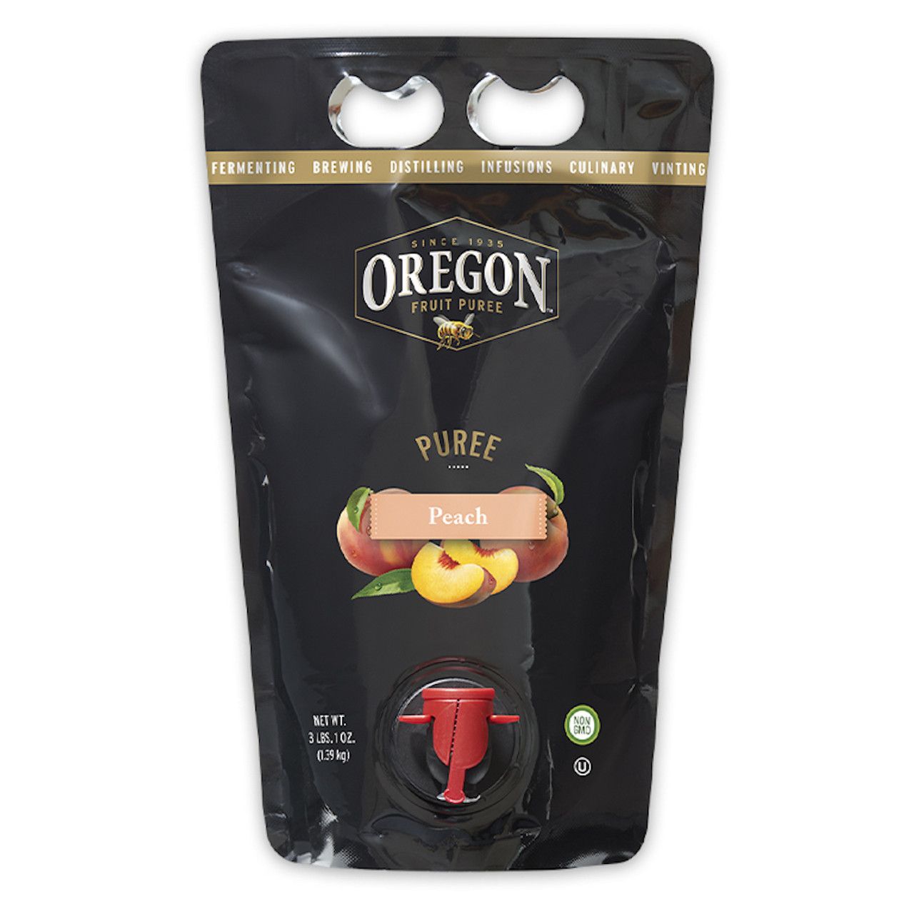 Oregon Fruit Peach Puree 49oz Pouch