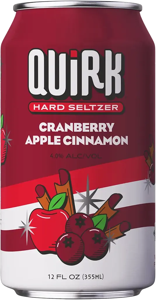 Quirk Cranberry Apple Cinnamon Seltzer 12pk cans single