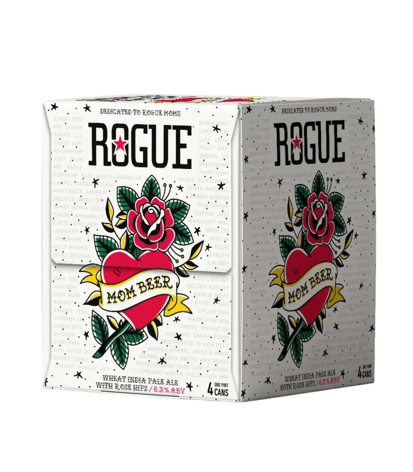 Rogue &quot;Mom&quot; Beer Wheat IPA w/ rose hips 4pk cans