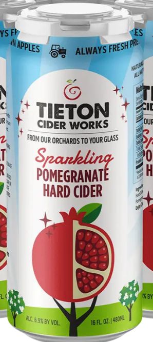 Tieton Sparkling Pomegranate Hard Cider 4pk 16oz cans single