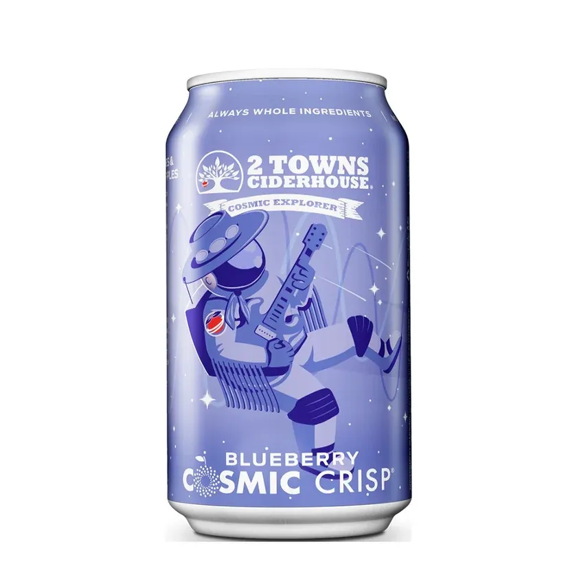Two Towns Blueberry Cosmic Crisp Cider 6pk cans single