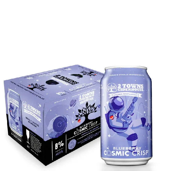Two Towns Blueberry Cosmic Crisp Cider 6pk cans