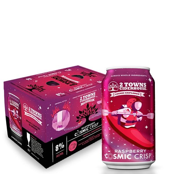 Two Towns Raspberry Cosmic Crisp 6pk can