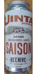 Uinta Rabbit Jacker Gin Barrel Saison  4pk 16oz cans single