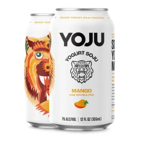 YOJU Yogurt Soju Cocktail Mango 4pk cans single