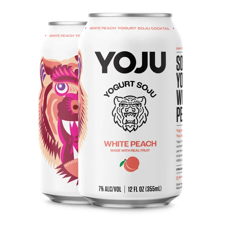 YOJU Yogurt Soju Cocktail White Peach 4pk cans single