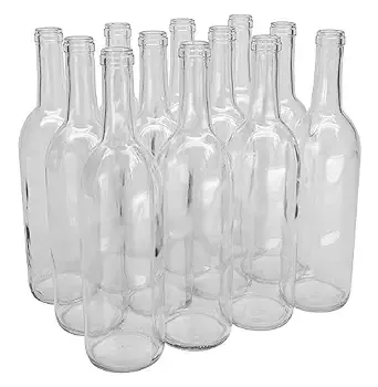 750mL Clear Bordeaux Flat Bottom Bottles 12/Case