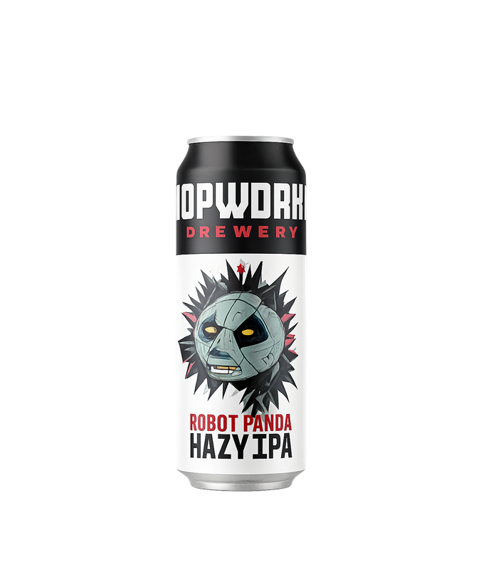 HUB Hopworks Robot Panda Hazy IPA 6pk cans