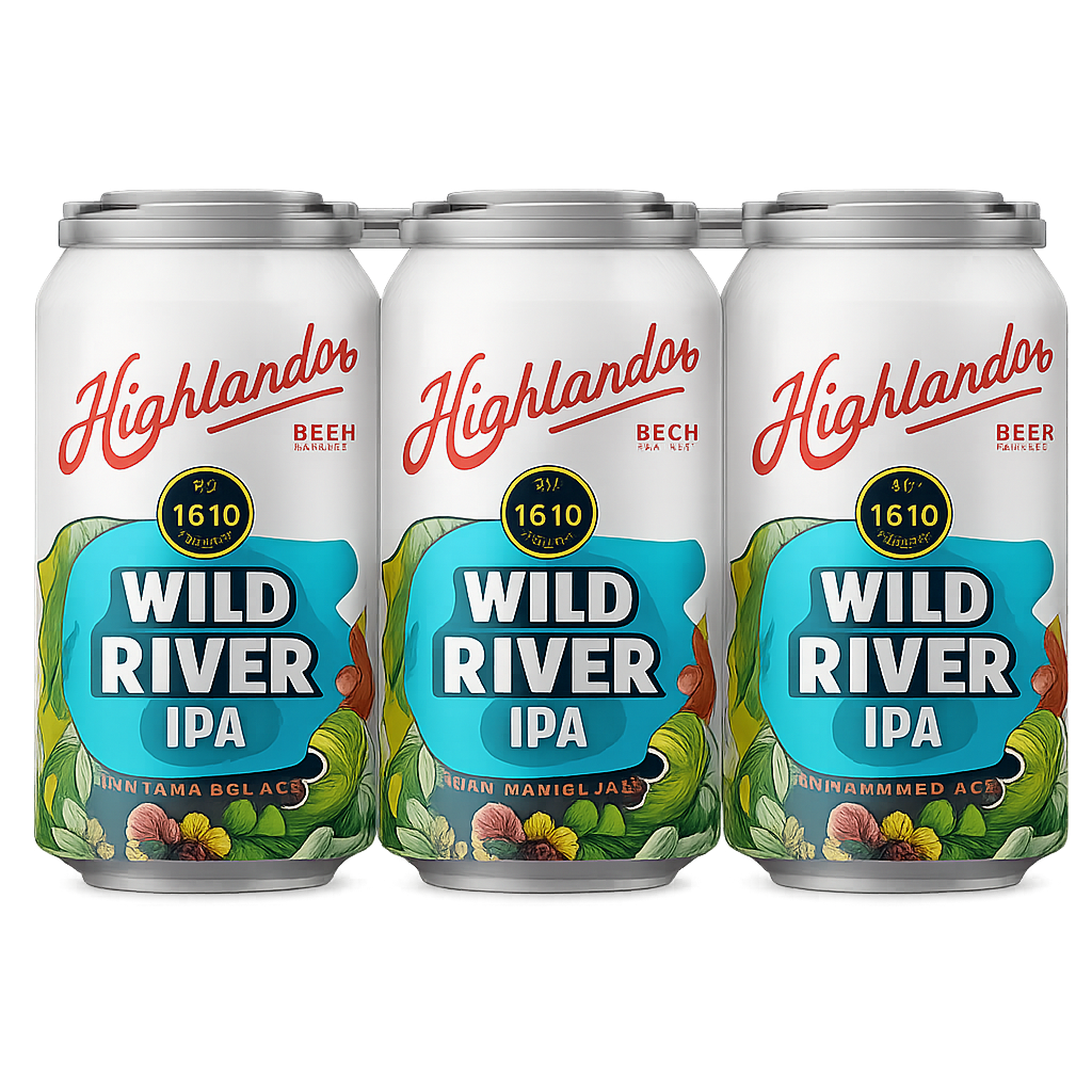 Highlander Beer Wild River IPA 6pk cans