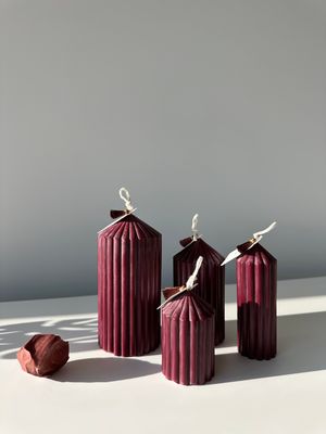 Luxury burgundy set of four scented pillar candles | &quot;Promises&quot;