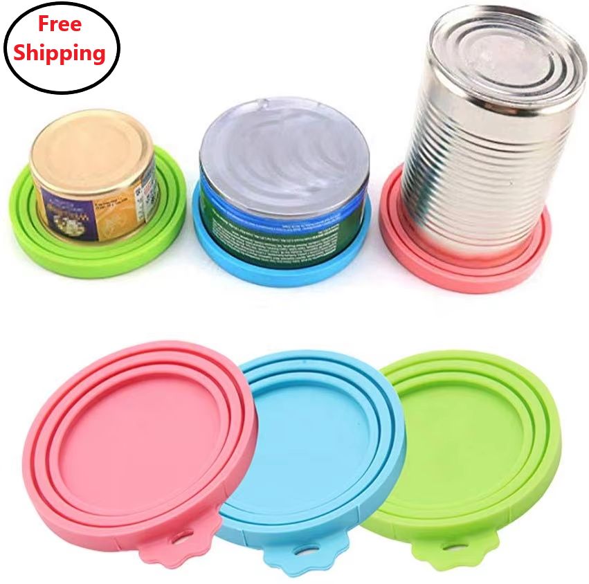 3-Pack Pet Can Silicone Cover Lids