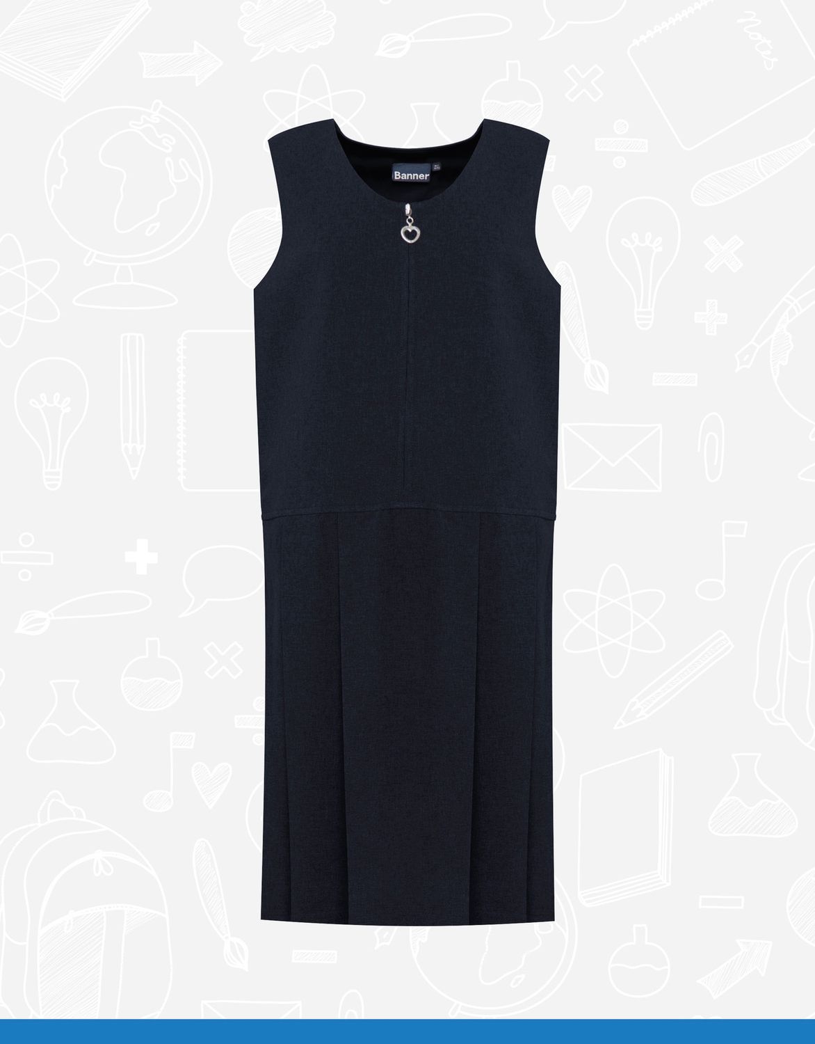 Navy Lynton Pleated Pinafore (913704)