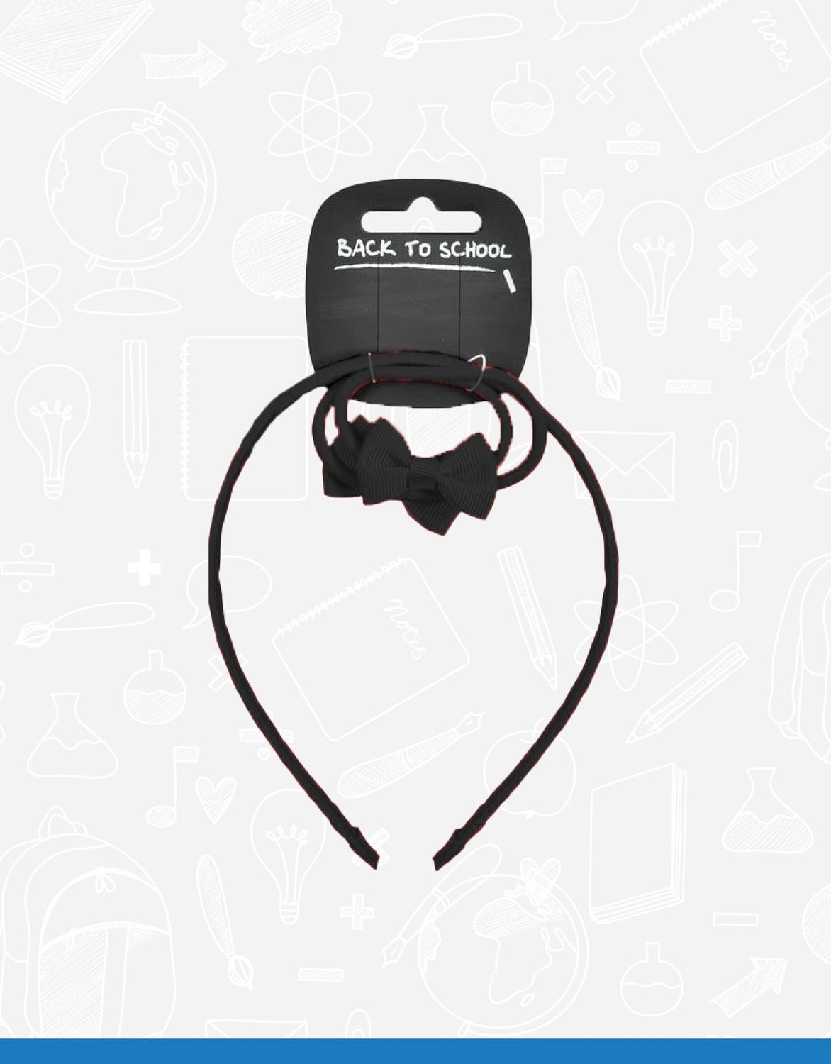 Alice Band + 2 Elastics (NWT301), Colour: Black, Size: One Size