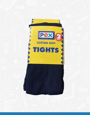 Navy Cotton Soft Tights (2 Pack)