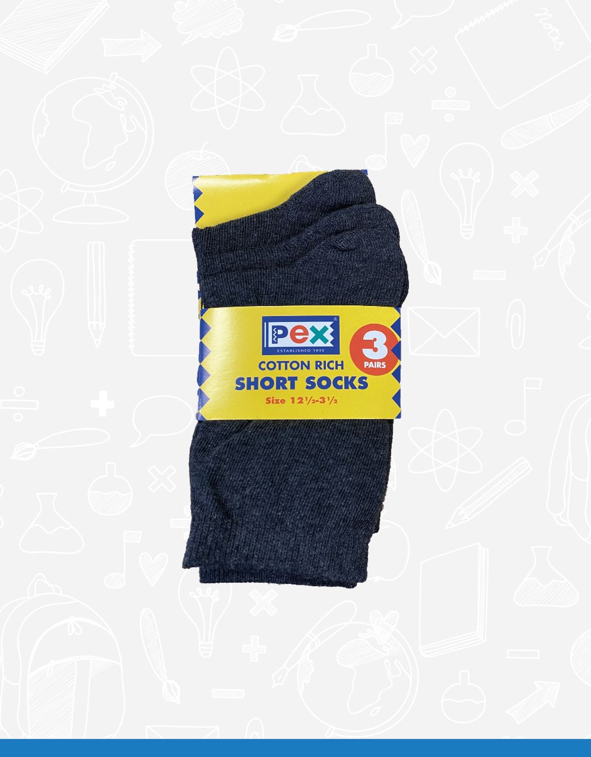Grey Cotton Rich Short Socks (3 Pack)