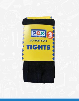 Black Cotton Soft Tights (2 Pack)