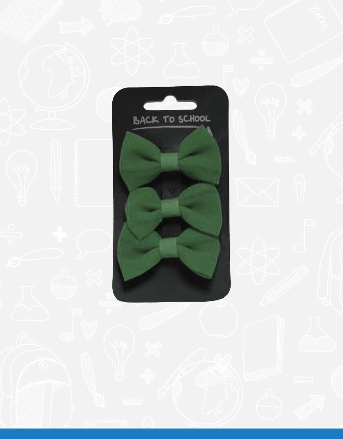 3 Pack Clip on Bows (NWT309), Colour: Bottle, Size: One Size