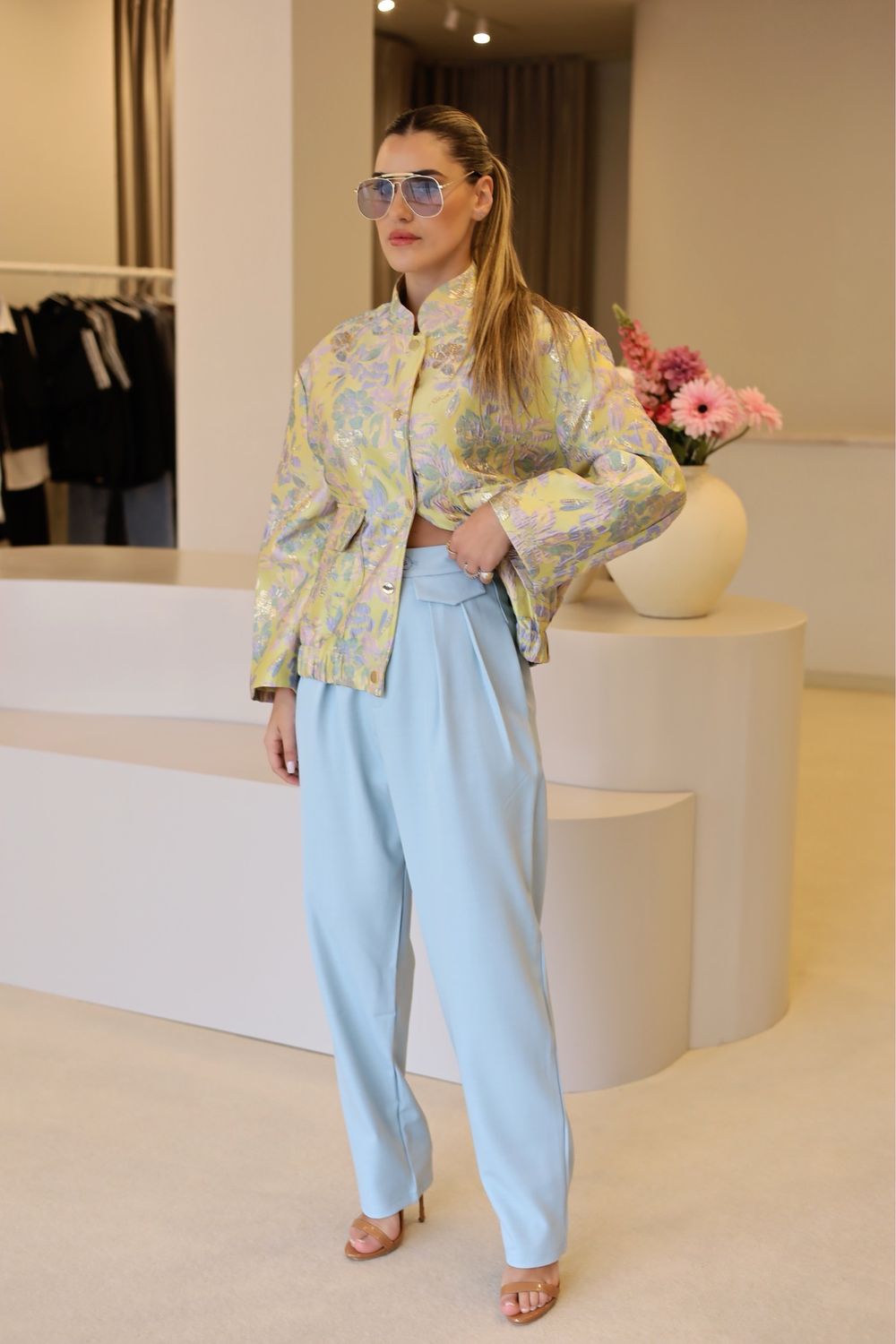 CALÇA CLÁSSICA AZUL PASTEL