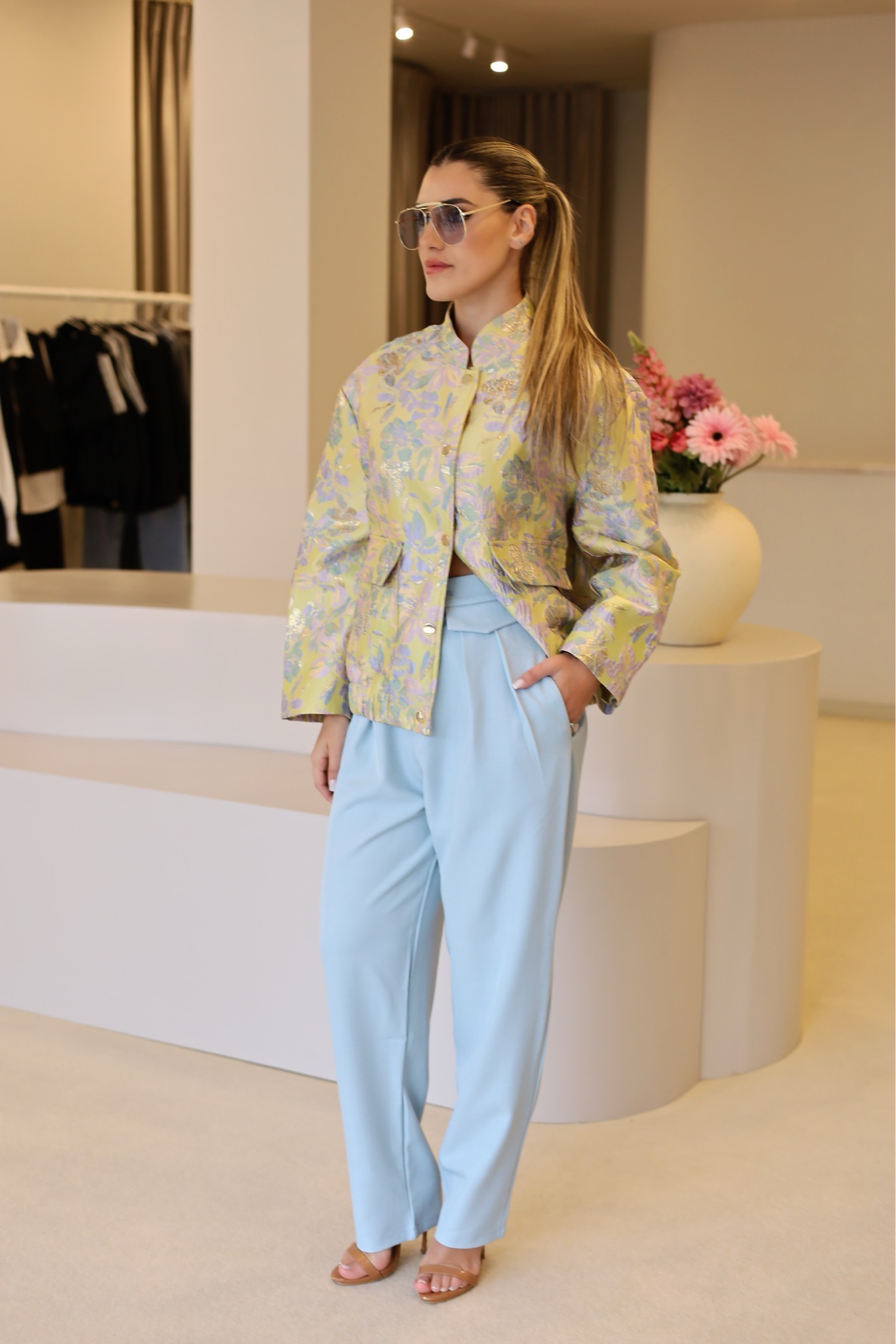 CALÇA CLÁSSICA AZUL PASTEL