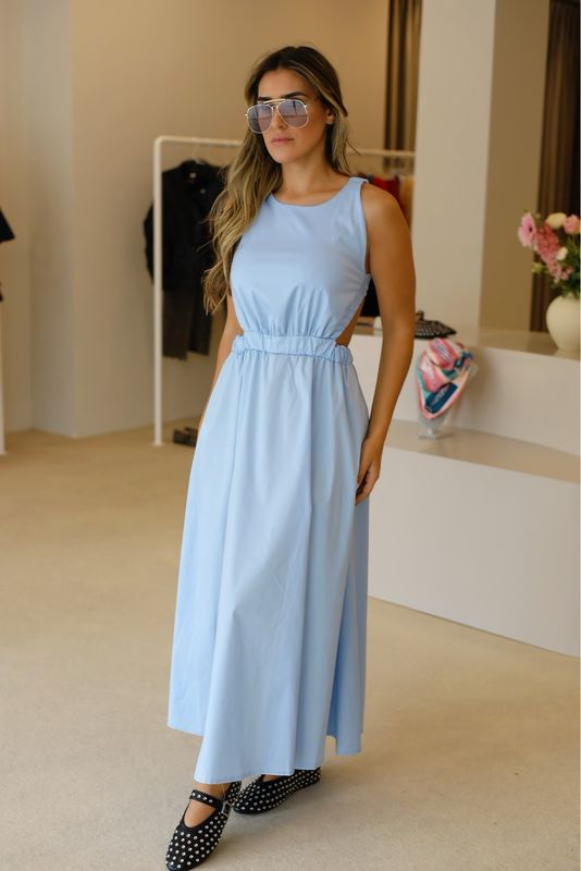 VESTIDO AZUL C/ COSTAS DESCOBERTAS