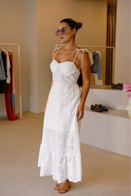 VESTIDO MIDI BORDADO INGLÊS