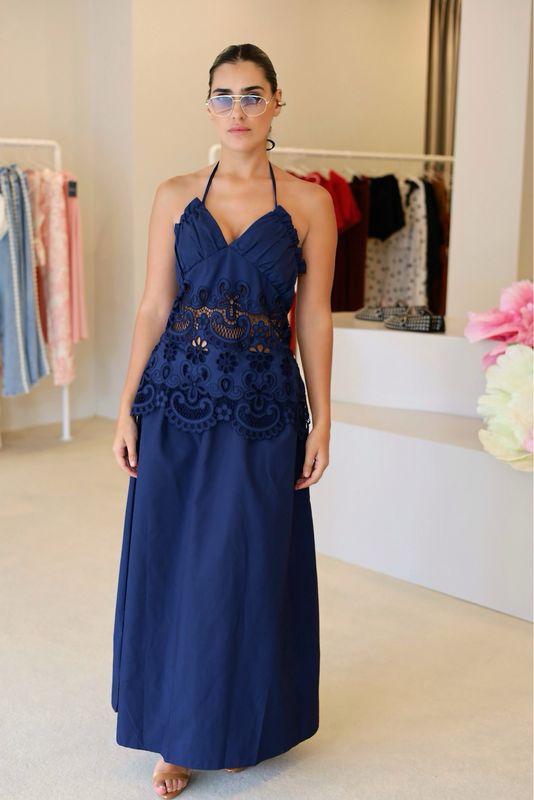 VESTIDO AZULÃO BORDADO
