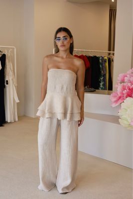 CONJUNTO 100%LINHO AREIA