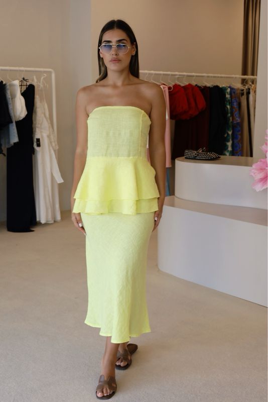 CONJUNTO 100%LINHO AMARELO
