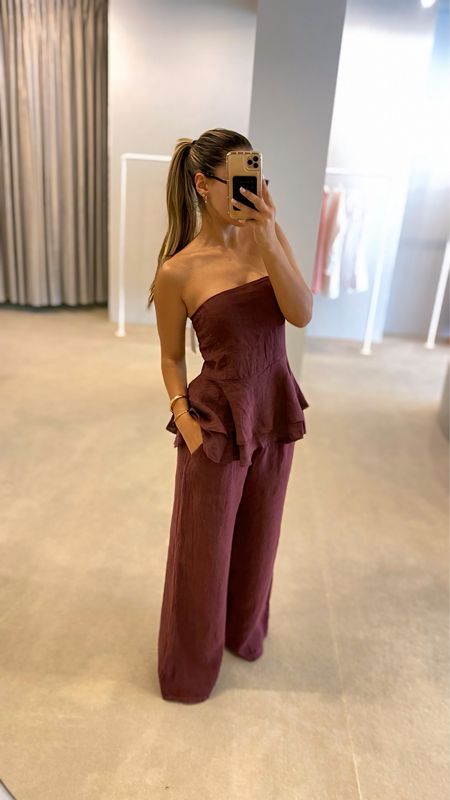 CONJUNTO 100% LINHO COR VINHO