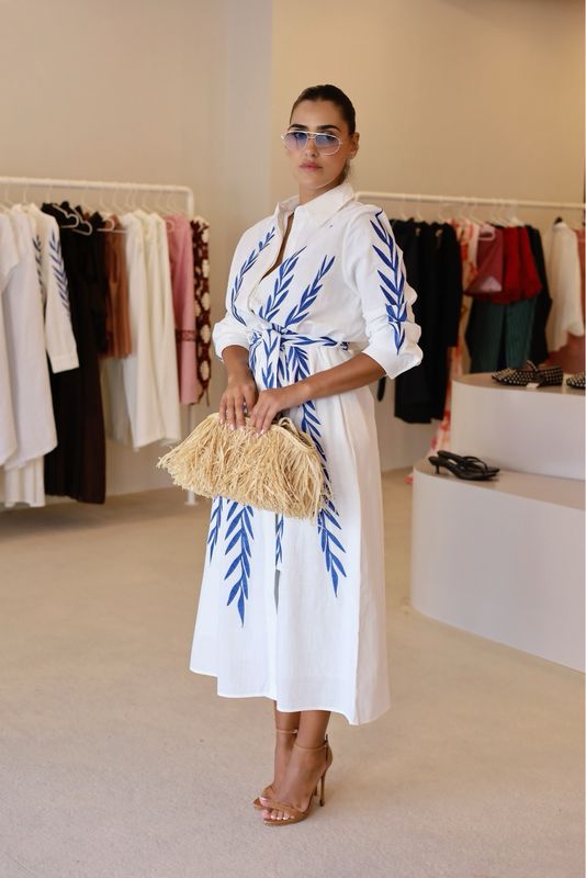 VESTIDO MIDI BRANCO C/BORDADO